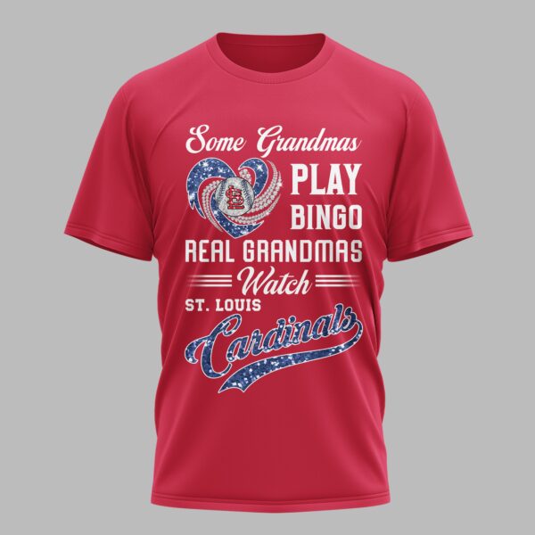 St. Louis Cardinals X Heart Diamond Some Grandmas Play Bingo Real Grandmas Watch T Shirt PVT004