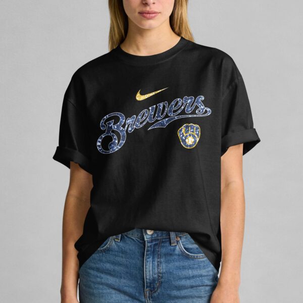 Alternative view of Milwaukee Brewers Glitter Premium T-Shirt LT0001