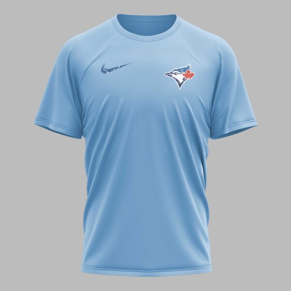 Alternative view of Toronto Blue Jays “FOREVER - Not Just When We Win” Snoopy & Charlie Glitter Friendship Premium T-Shirt PH00002