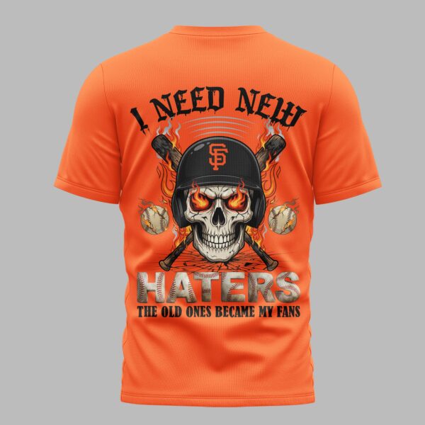 Alternative view of San Francisco Giants X Fire Skull Baseball Premium T Shirt PVT002