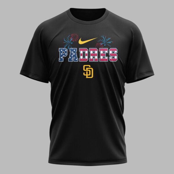 Alternative view of San Diego Padres 250th Freedom Anniversary Snoopy & Charlie Friendship Premium T-Shirt PH00003