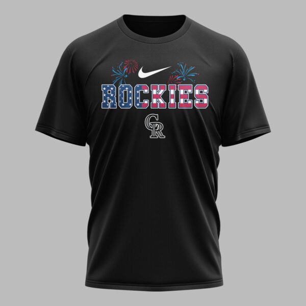 Alternative view of Colorado Rockies 250th Freedom Anniversary Snoopy & Charlie Friendship Premium T-Shirt PH00003