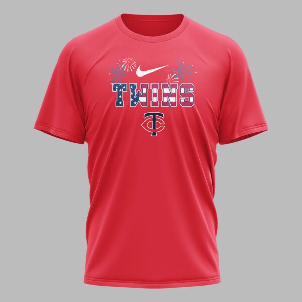 Alternative view of Minnesota Twins 250th Freedom Anniversary Snoopy & Charlie Friendship Premium T-Shirt PH00003