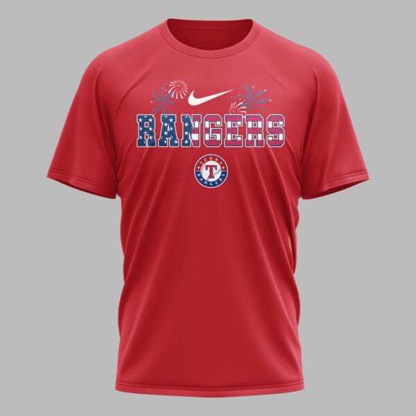 Alternative view of Texas Rangers 250th Freedom Anniversary Snoopy & Charlie Friendship Premium T-Shirt PH00003