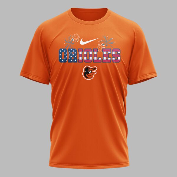 Alternative view of Baltimore Orioles 250th Freedom Anniversary Snoopy & Charlie Friendship Premium T-Shirt PH00003