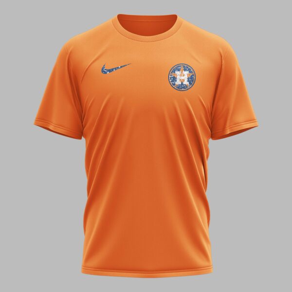 Alternative view of Houston Astros “FOREVER - Not Just When We Win” Snoopy & Charlie Glitter Friendship Premium T-Shirt PH00002