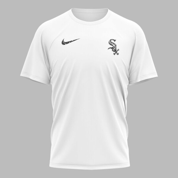 Alternative view of Chicago White Sox “FOREVER - Not Just When We Win” Snoopy & Charlie Glitter Friendship Premium T-Shirt PH00002