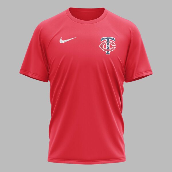 Alternative view of Minnesota Twins “FOREVER - Not Just When We Win” Snoopy & Charlie Glitter Friendship Premium T-Shirt PH00002