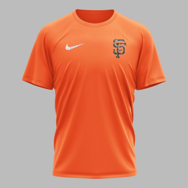 Alternative view of San Francisco Giants “FOREVER - Not Just When We Win” Snoopy & Charlie Glitter Friendship Premium T-Shirt PH00002