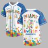 Miami Marlins Autism Awareness Puzzle Premium Jersey LT0007