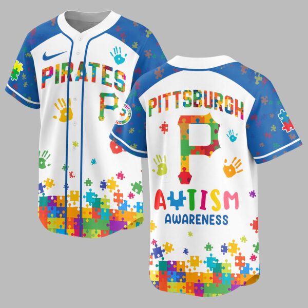 Pittsburgh Pirates Autism Awareness Puzzle Premium Jersey LT0007