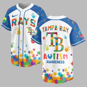 Tampa Bay Rays Autism Awareness Puzzle Premium Jersey LT0007