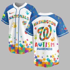 Washington Nationals Autism Awareness Puzzle Premium Jersey LT0007