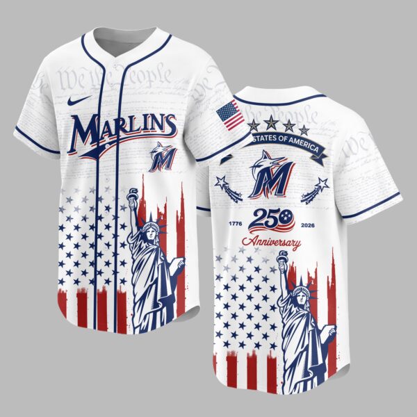Miami Marlins X America’s 250th Anniversary Premium Baseball Jersey PVT006
