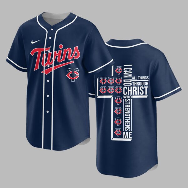 Minnesota Twins X I Can Do All Things Through Christ Christ Who Strengthens Me Jersey PVT007