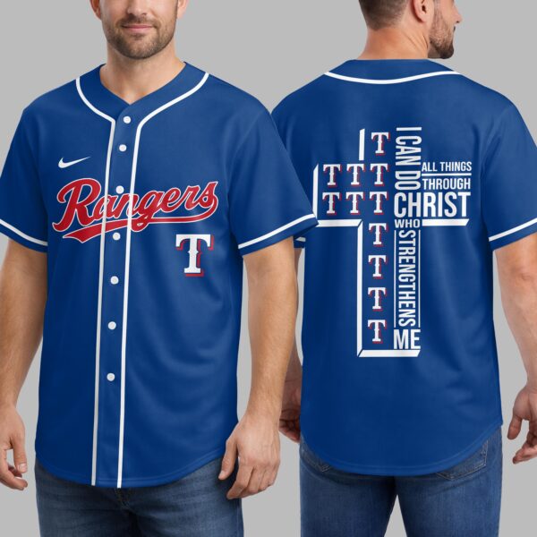 Texas Rangers X I Can Do All Things Through Christ Christ Who Strengthens Me Jersey PVT007