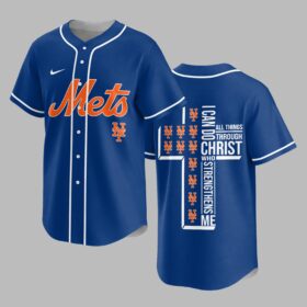 New York Mets X I Can Do All Things Through Christ Christ Who Strengthens Me Jersey PVT007