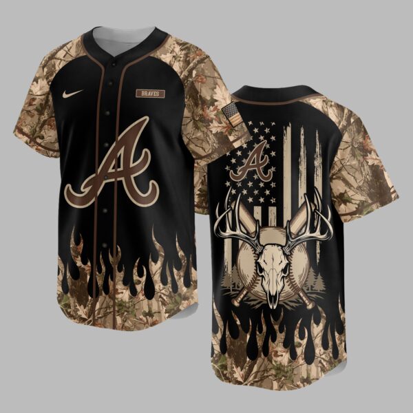 Atlanta Braves x Hunting Camo Baseball Jersey PVT008