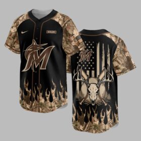 Miami Marlins x Hunting Camo Baseball Jersey PVT008