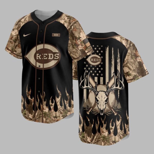 Cincinnati Reds x Hunting Camo Baseball Jersey PVT008