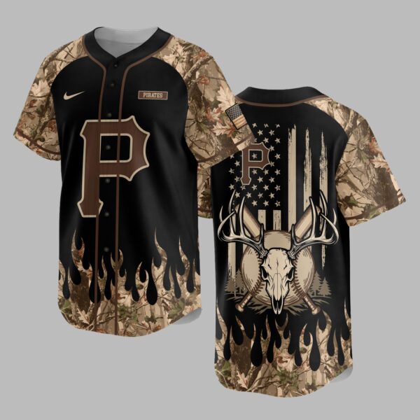 Pittsburgh Pirates x Hunting Camo Baseball Jersey PVT008