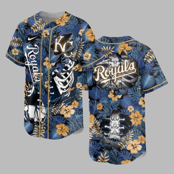 Kansas City Royals x Skeleton Baseball Jersey PVT010
