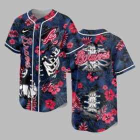 Atlanta Braves x Skeleton Baseball Jersey PVT010