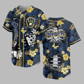 Milwaukee Brewers x Skeleton Baseball Jersey PVT010