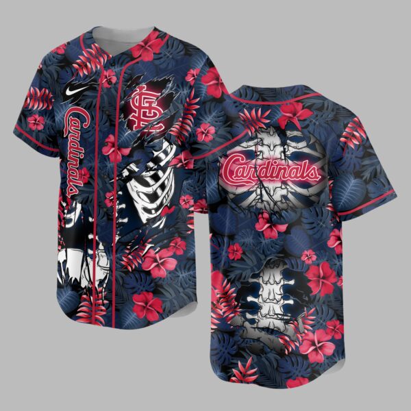 St. Louis Cardinals x Skeleton Baseball Jersey PVT010