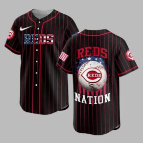 Cincinnati Reds USA Flag Edition Premium Baseball Jersey PH00007