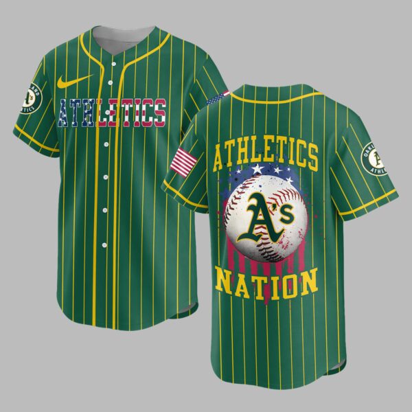 Oakland Athletics USA Flag Edition Premium Baseball Jersey PH00007