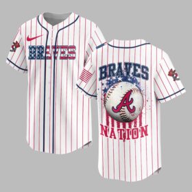 Atlanta Braves USA Flag Edition Premium Baseball Jersey PH00007