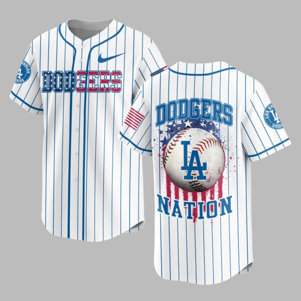 Los Angeles Dodgers USA Flag Edition Premium Baseball Jersey PH00007