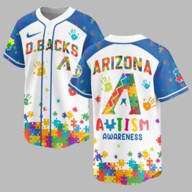 Arizona Diamondbacks Autism Awareness Puzzle Premium Jersey LT0007