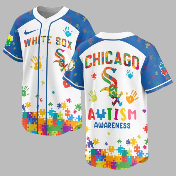 Chicago White Sox Autism Awareness Puzzle Premium Jersey LT0007