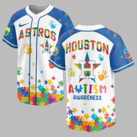 Houston Astros Autism Awareness Puzzle Premium Jersey LT0007