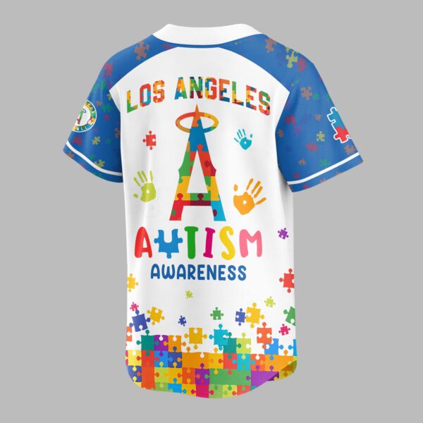 Alternative view of Los Angeles Angels Autism Awareness Puzzle Premium Jersey LT0007