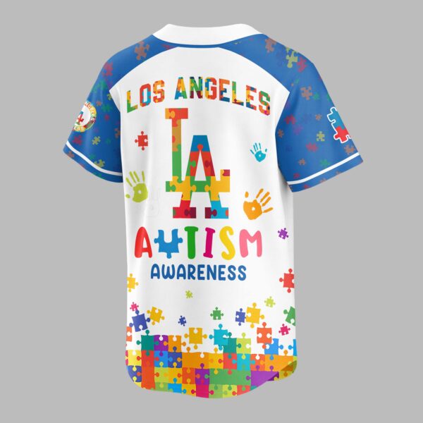 Alternative view of Los Angeles Dodgers Autism Awareness Puzzle Premium Jersey LT0007