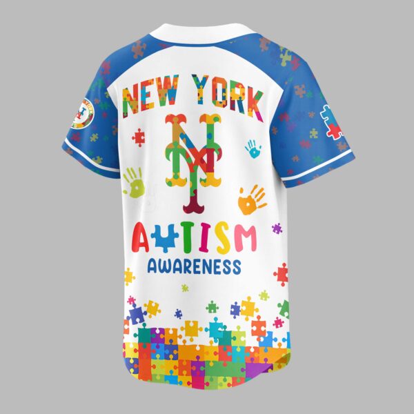 Alternative view of New York Mets Autism Awareness Puzzle Premium Jersey LT0007