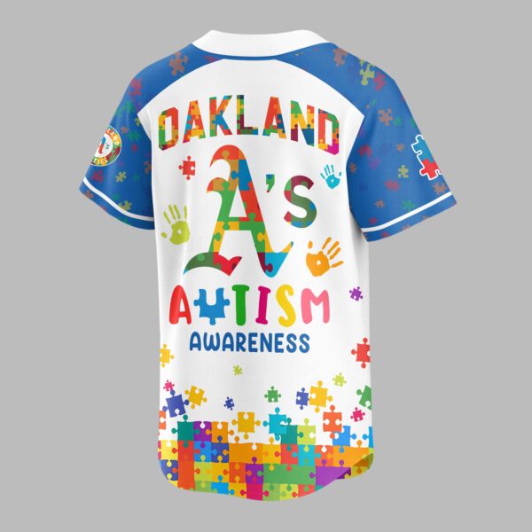 Alternative view of Oakland Athletics Autism Awareness Puzzle Premium Jersey LT0007