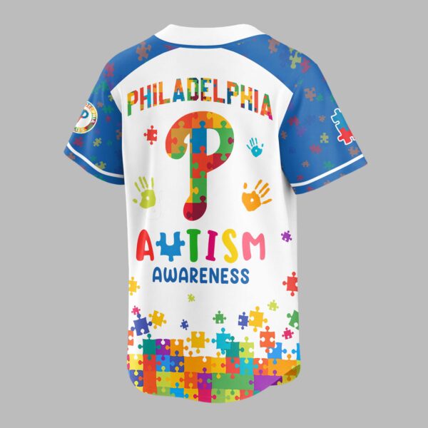 Alternative view of Philadelphia Phillies Autism Awareness Puzzle Premium Jersey LT0007