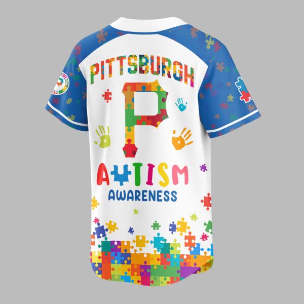 Alternative view of Pittsburgh Pirates Autism Awareness Puzzle Premium Jersey LT0007