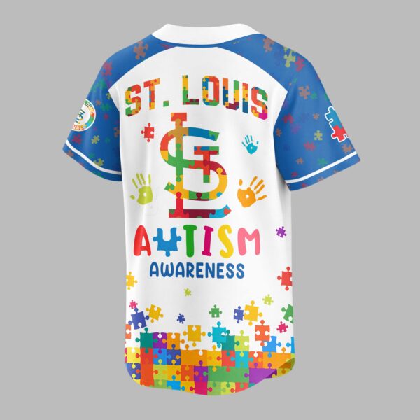 Alternative view of St. Louis Cardinals Autism Awareness Puzzle Premium Jersey LT0007
