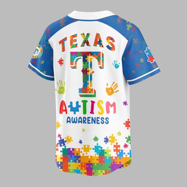 Alternative view of Texas Rangers Autism Awareness Puzzle Premium Jersey LT0007