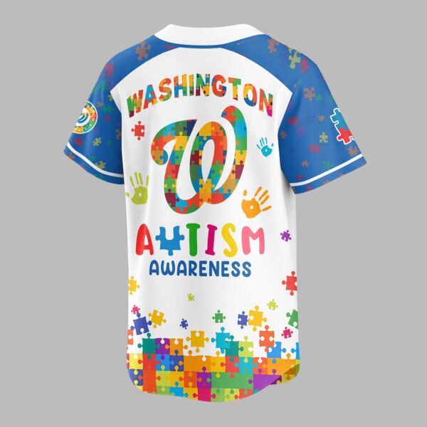 Alternative view of Washington Nationals Autism Awareness Puzzle Premium Jersey LT0007