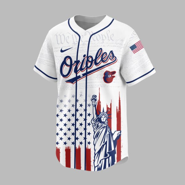 Alternative view of Baltimore Orioles X America’s 250th Anniversary Premium Baseball Jersey PVT006