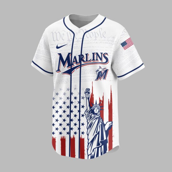 Alternative view of Miami Marlins X America’s 250th Anniversary Premium Baseball Jersey PVT006