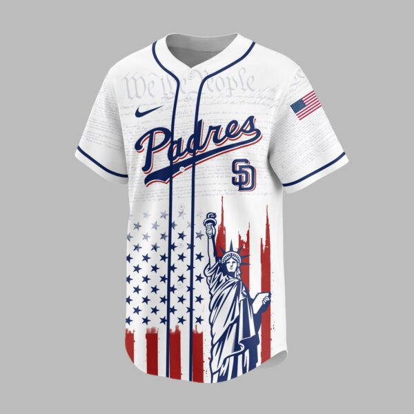 Alternative view of San Diego Padres X America’s 250th Anniversary Premium Baseball Jersey PVT006