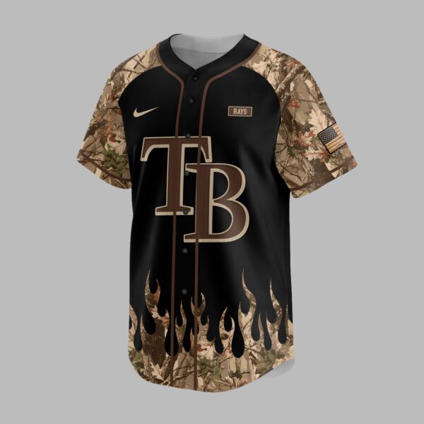 Alternative view of Tampa Bay Rays x Hunting Camo Baseball Jersey PVT008