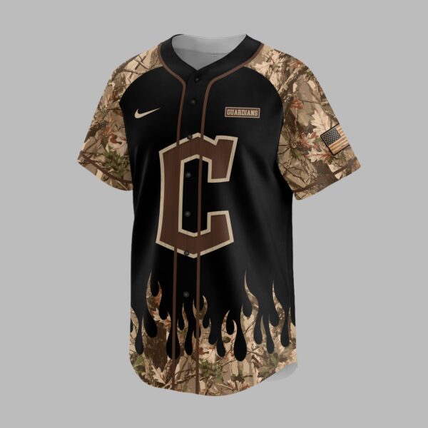 Alternative view of Cleveland Guardians x Hunting Camo Baseball Jersey PVT008